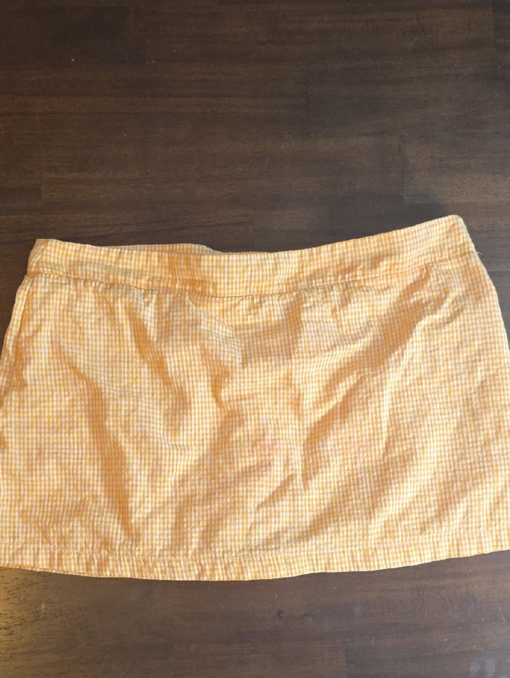 Free People Yellow Orange Gingham Skort